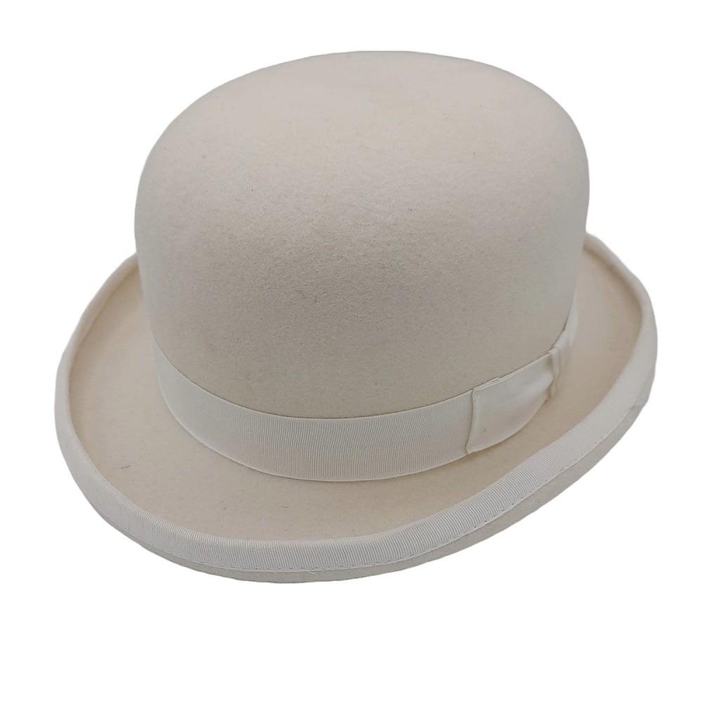 White Wool Felt Fashion Bowler Hat - Christys