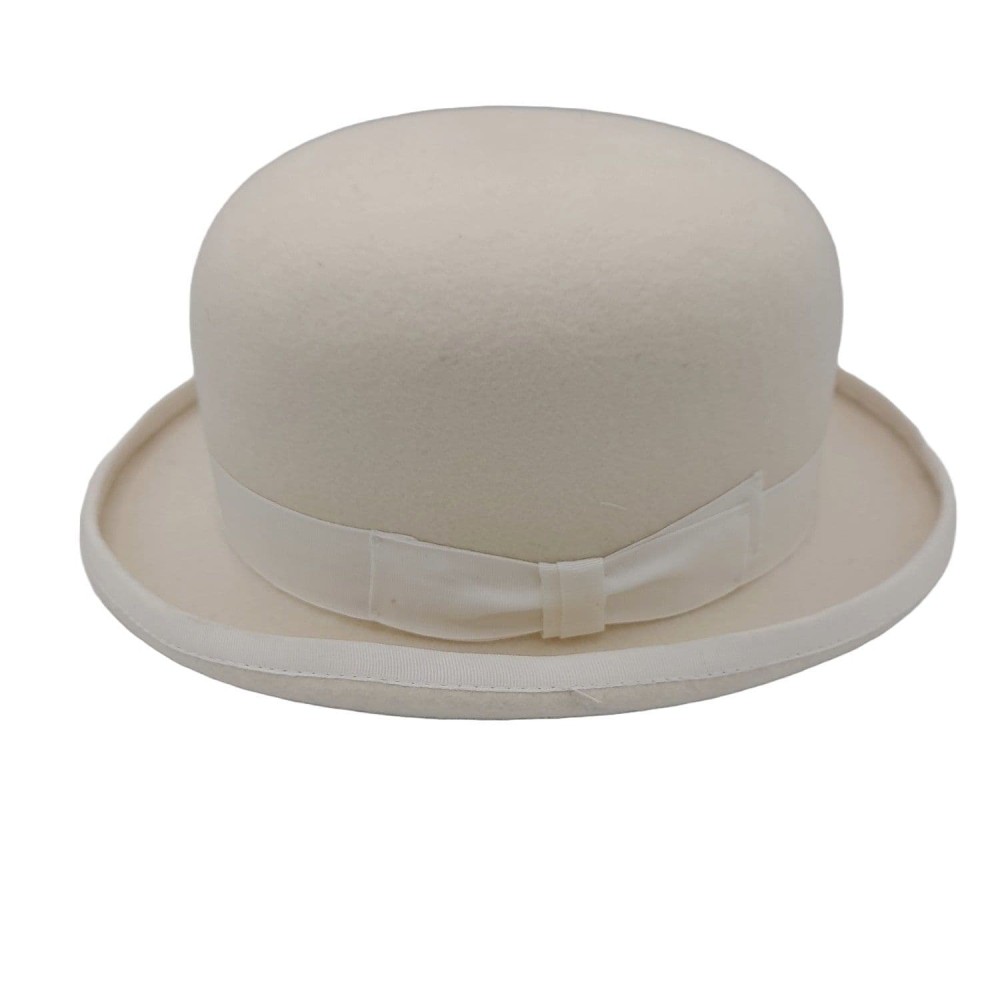 White Wool Felt Fashion Bowler Hat - Christys