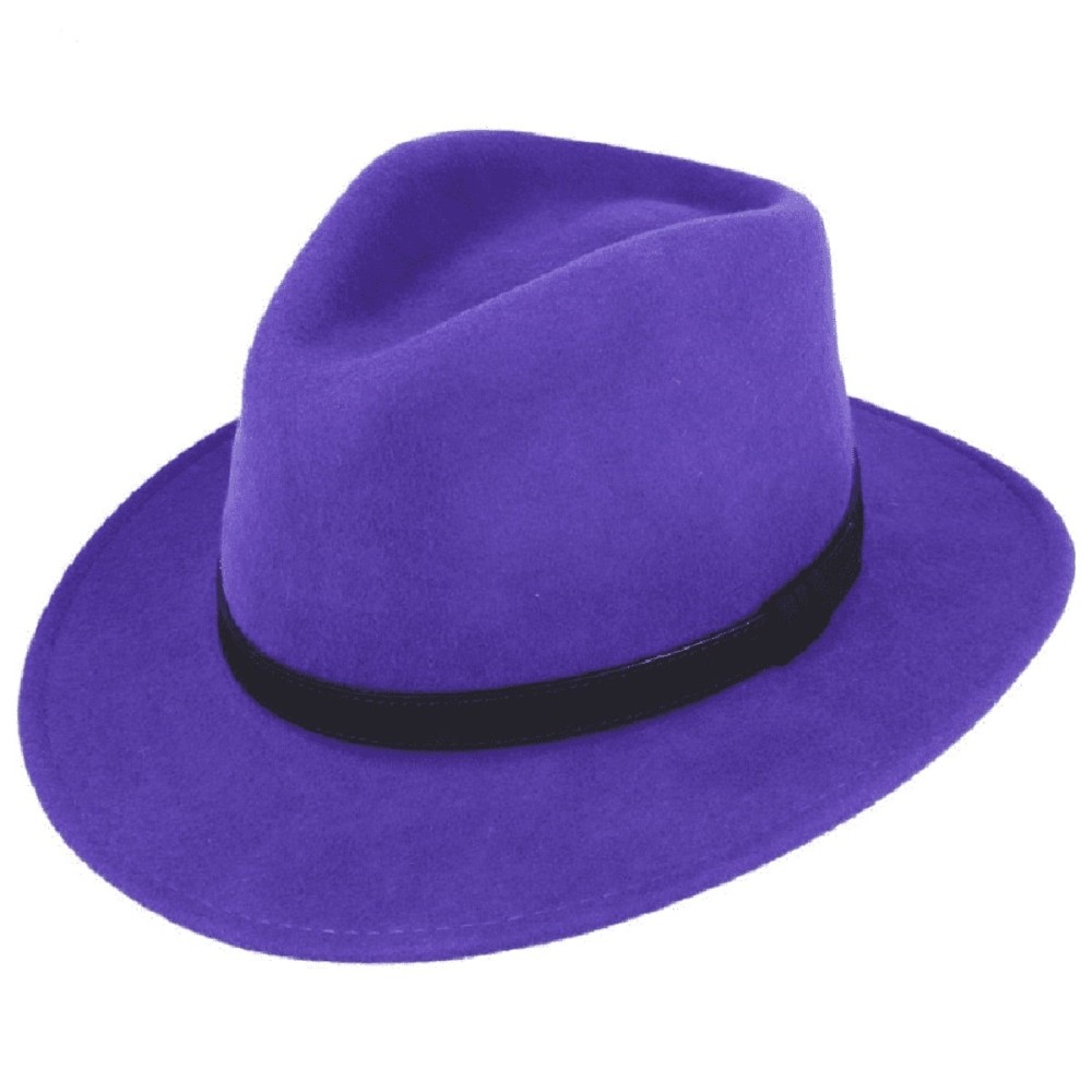 Purple trilby hat online